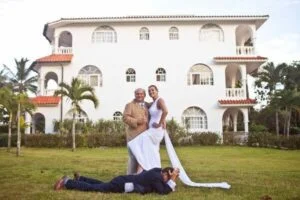 Randy Eller with Christi + Boyd Tasker at their Dominican Republic Wedding - Encuentro, Hideaway Beach, DR