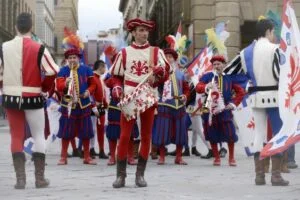 Drummer at Explosion of the Cart, Scoppio del Carro in Tuscany, Florence, Italy